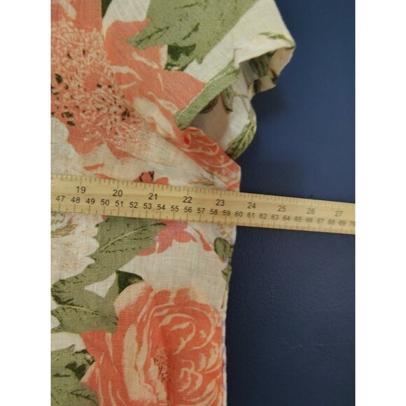 Joie Women Top Floral Multicolor Linen Comfy Summer Casual Nautical Plus Sz 1X - Picture 5 of 6